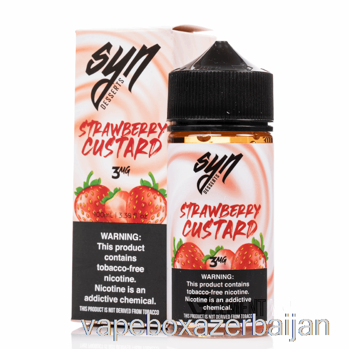 E-Juice Vape Strawberry Custard - Syn Liquid - 100mL 0mg